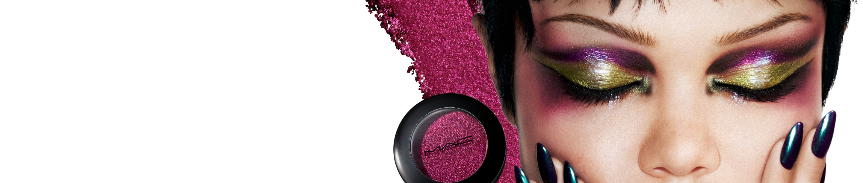 Dazzle eyeshadows on model's closed eyes