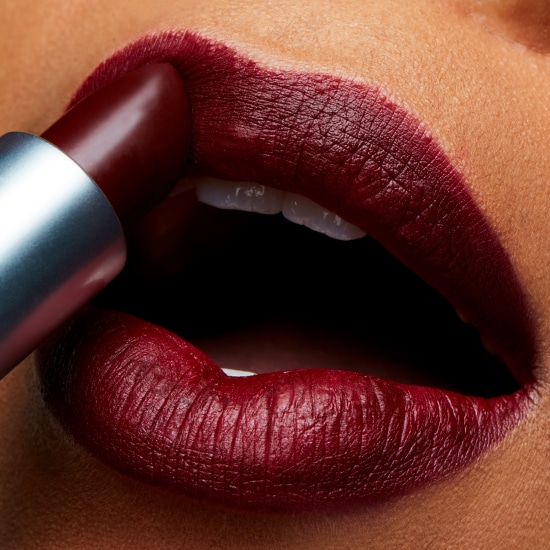 Plum lipstick colour on lips
