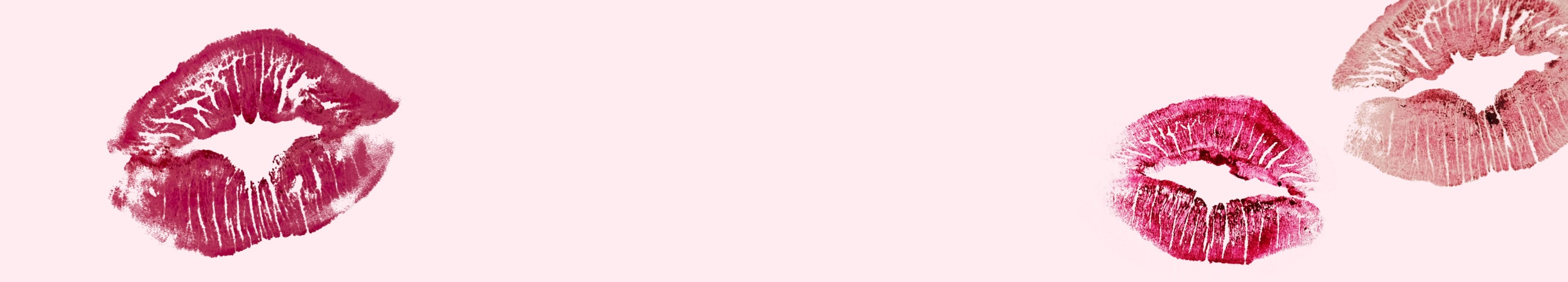 Lip marks on pink background